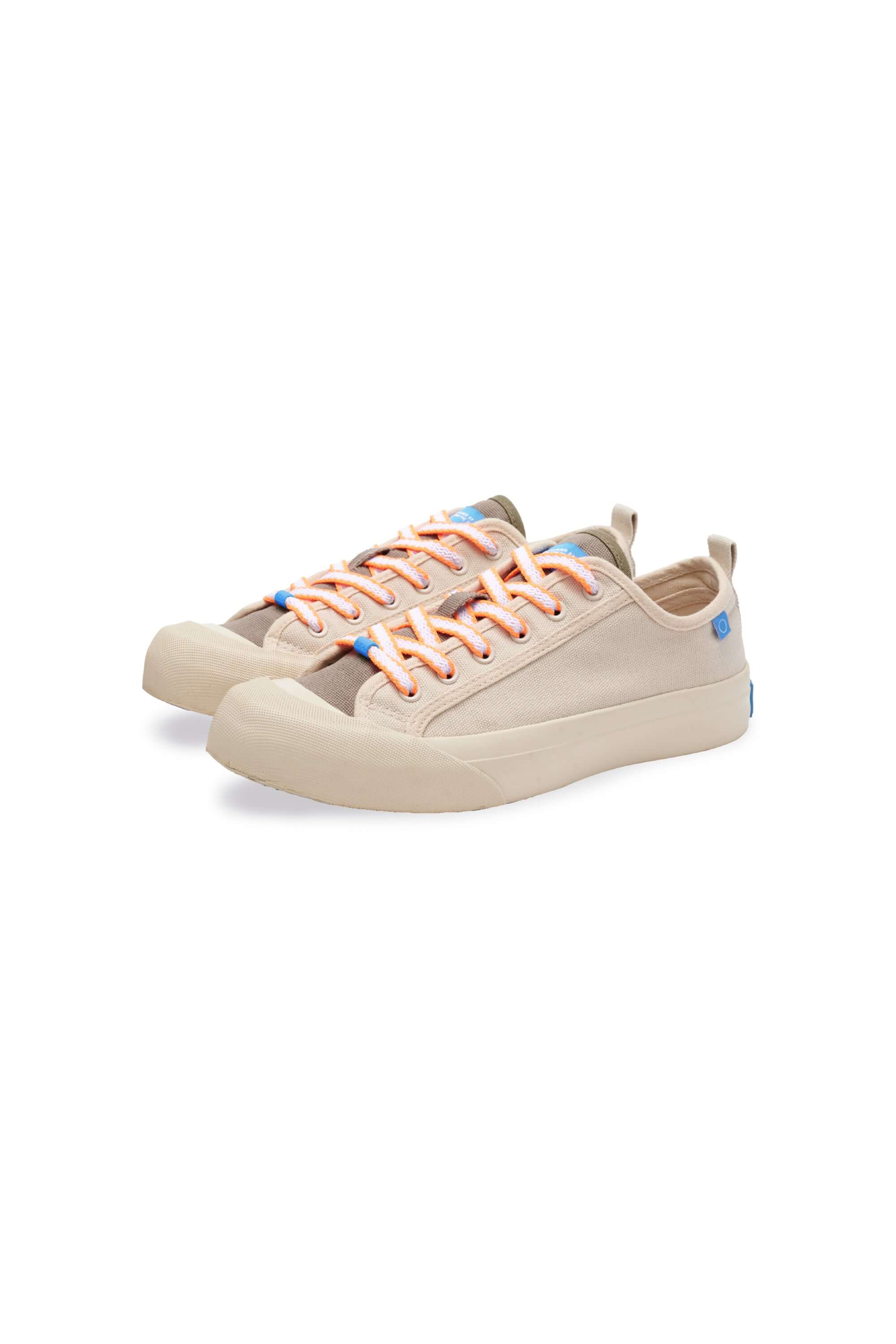 lace:colourblock khaki-neon orange two tone flat lace